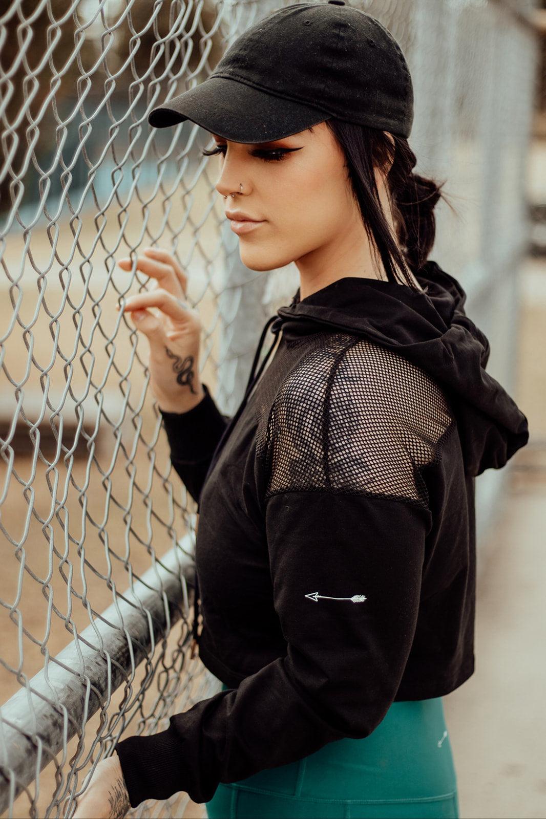 Black Cropped Hoodie - MUMFIA APPAREL